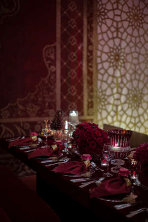Decorative Venue Design, Luxury Dining Event Decorの写真素材