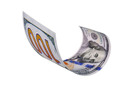 New US Dollar, American Banknote, Curled Banknote Money
