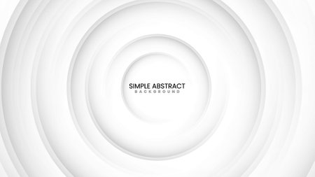 Abstract White Circle Layers Background Vector, Simple Abstract Backgroundのイラスト素材