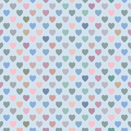 Valentine's day. Vector of packaging design template, seamless pattern. Beautiful multicolored...