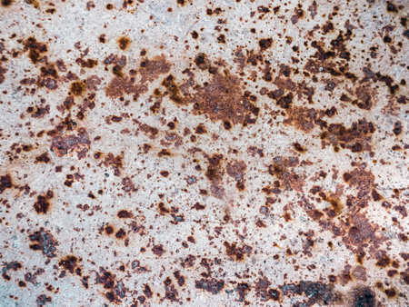 Worn rusty metal surface with cracking texture background.の写真素材