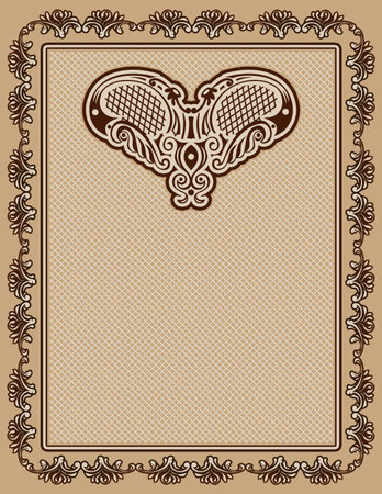 Vintage background with decorative border.の写真素材