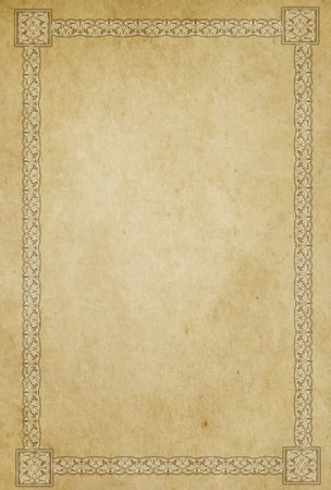 Vintage paper background with decorative border.の写真素材