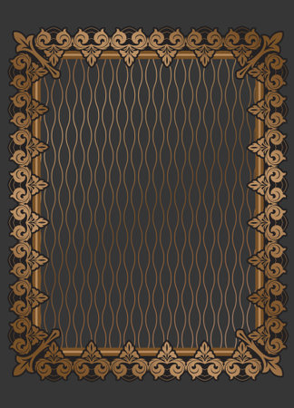 Decorative vintage frame with ornamental border.の写真素材