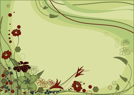 Forest Glade. Floral background. Summer. Bright green.のイラスト素材