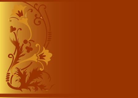 Abstract background in shades of brown. Floral motifs.のイラスト素材