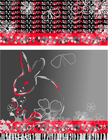 Symbol next year. Abstract background. Rabbit Christmasのイラスト素材