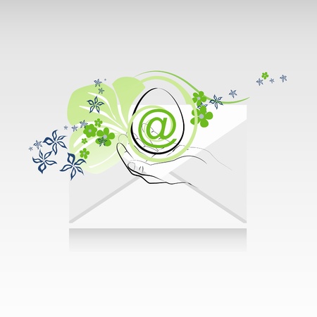 Congratulations on Easter on the Internet. Message about Easter.のイラスト素材