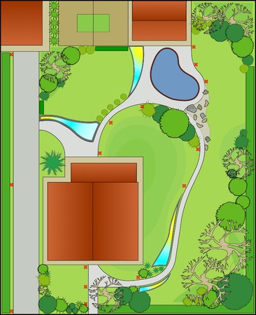 Project and landscaping. Landscape Designのイラスト素材