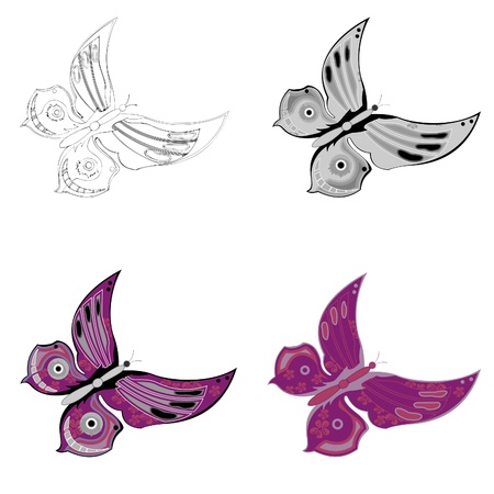 A set of decorative butterflies. Jewelry for design.のイラスト素材