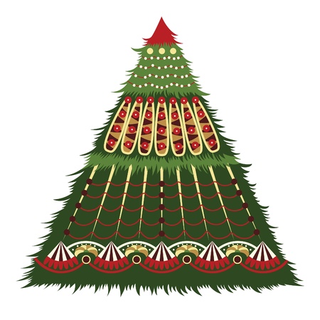 Holiday card with a Christmas fir. Background for the congratulations. のイラスト素材