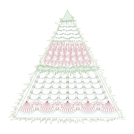 Holiday card with a Christmas fir. Background for the congratulations. のイラスト素材