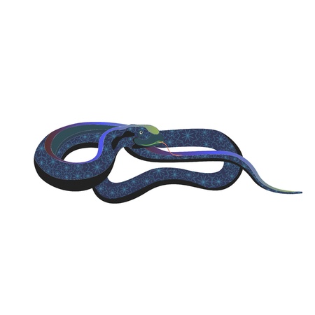 Symbol of new year - a snake. Christmas black snake. Decorative snake.のイラスト素材