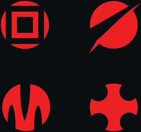 Abstract mark and logo design based on circle shape, can be used for logo branding and icon. Easy to customize.のイラスト素材