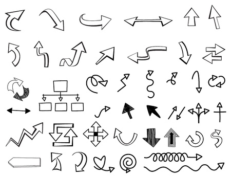 arrow Monochrome White and black cartoonのイラスト素材