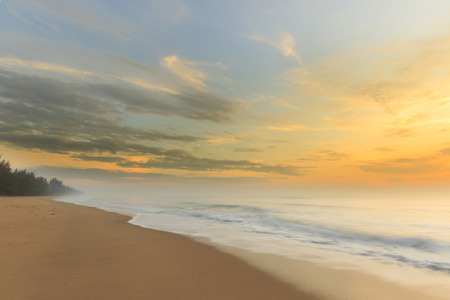 sunrise and sea In Prachuabkhirikhan, Thailandの写真素材
