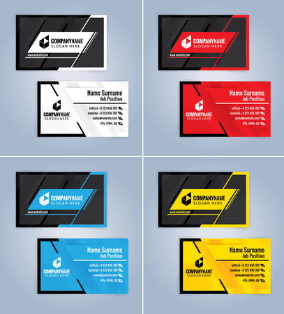4 Set Modern business card templateのイラスト素材