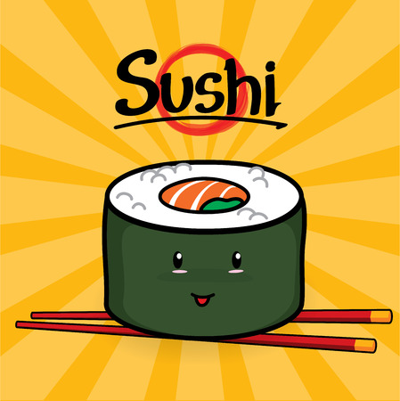 Maki Sushi cartoonのイラスト素材