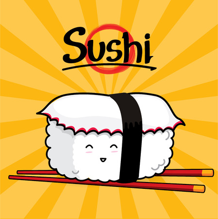 Tako Nigiri Sushi cartoonのイラスト素材