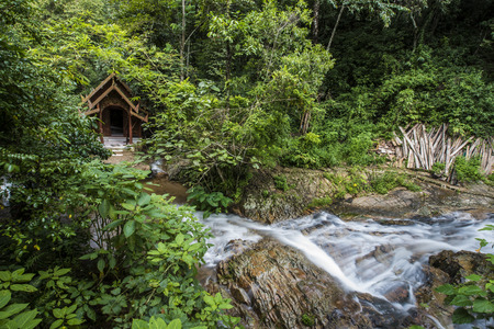 Maekampong Old Temple in jungle, Maekampong, Chiangmai, Thailand.の写真素材