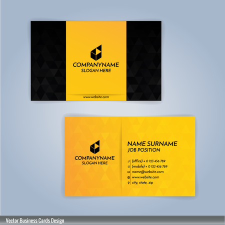 Yellow and Black modern business card template, Illustration Vector 10のイラスト素材