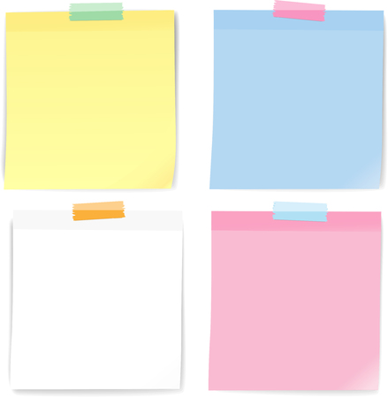 Colorful note paper masking tape, Vectorのイラスト素材