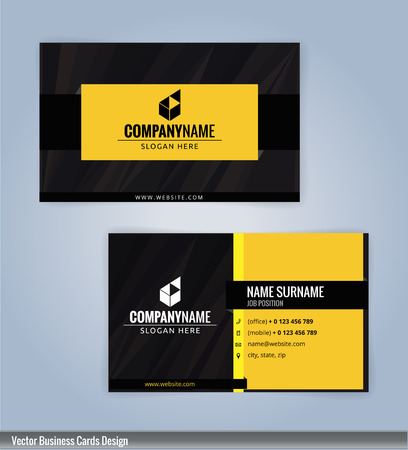 Yellow and Black modern business card template, Illustration Vector 10のイラスト素材