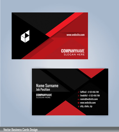 Red and Black modern business card template, Illustration Vector 10のイラスト素材