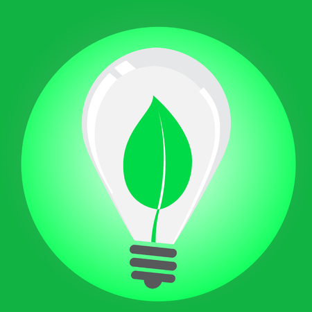 Leaves growing in light blub icon. vectors 10のイラスト素材