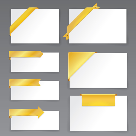 Gold Tag with Corner Ribbonのイラスト素材