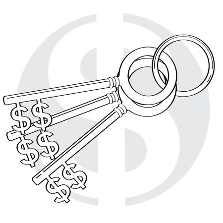 Success key line drawing, Business concept, Illustration Vectorのイラスト素材