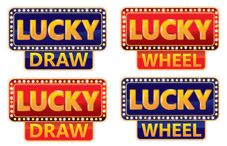 Lucky Draw/Lucky wheel Typographic on Glowing banner Lucky Draw/Lucky wheel Typographic on Glowing banner