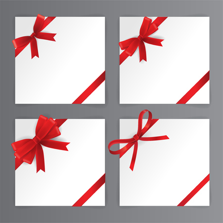 Red Bows, Red Ribbon Vectorのイラスト素材