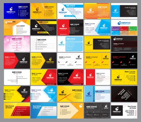 35 Colorful Modern business card Design templateのイラスト素材