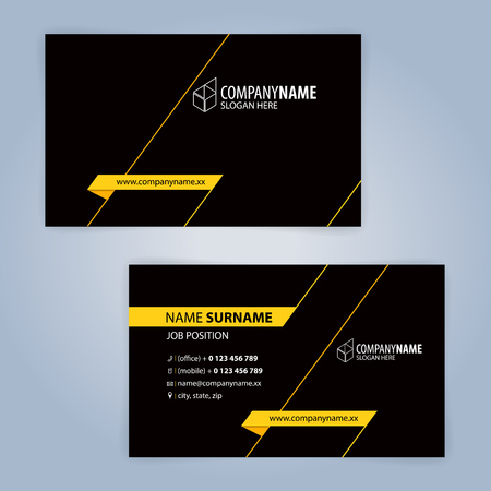 Yellow and Black modern business card template, Illustration Vector 10のイラスト素材