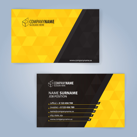 Yellow and Black modern business card template illustrationのイラスト素材