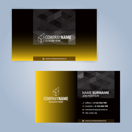 Yellow and Black modern business card template illustrationのイラスト素材