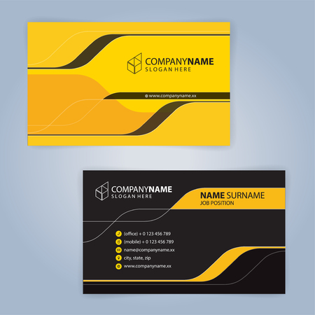 Yellow and Black modern business card template, Illustration Vector 10のイラスト素材