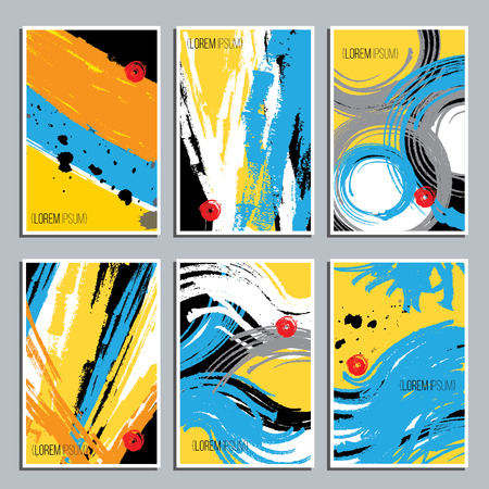 Set of Hand Drawn textures. Artistic Abstract background. party invitations. Gradients free. Vector. Isolatedのイラスト素材