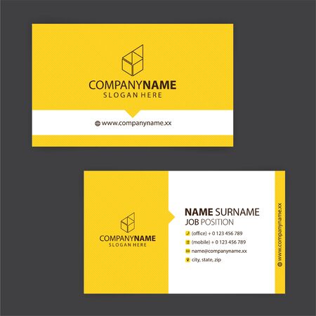 yellow and white business cards design, vectorのイラスト素材