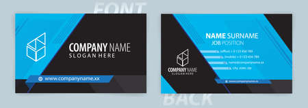 Blue and Black business card template (Front and Back) Vectorのイラスト素材