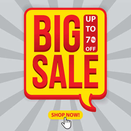 Big sale banner in flat design, background Vectorのイラスト素材