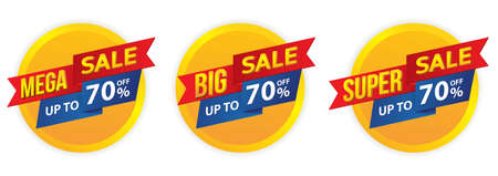 Mega sale, Big sale, Super sale banner in flat design, background Vectorのイラスト素材