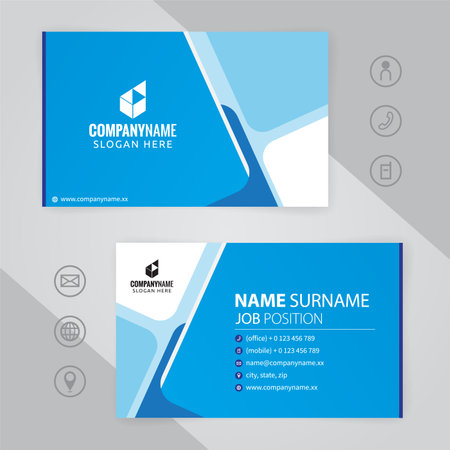Blue Business Card Template, Modern Creative and Clean identity Card Vector Illustrationのイラスト素材