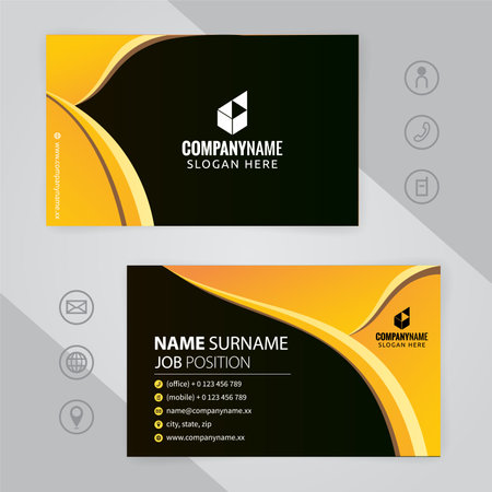 abstract modern business card design template. Modern Creative and Clean identity Card Vector Designのイラスト素材