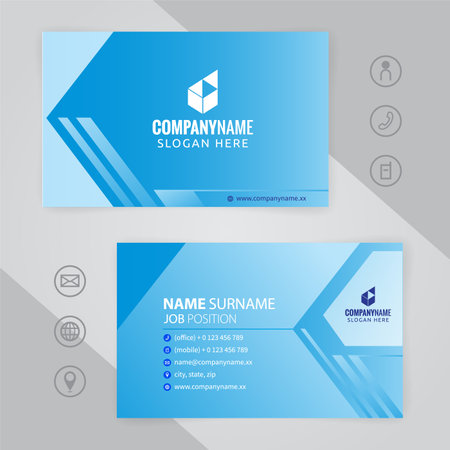 Blue business card template, Visiting for your company, Modern Creative and Clean identity Card Vectorのイラスト素材