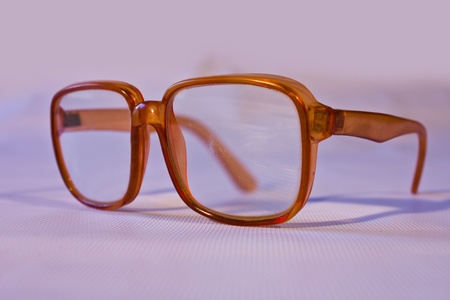 Old brown glasses, but still active.の写真素材