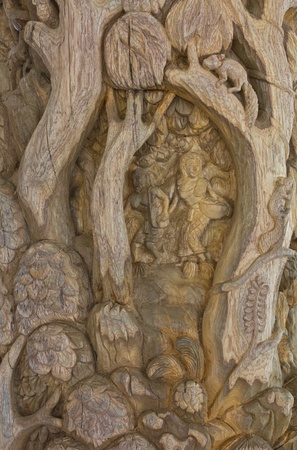 Teak-wood carving is a form of literature の写真素材