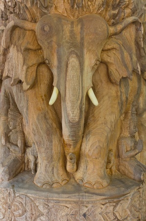 Teak-wood carving is a form of literature の写真素材