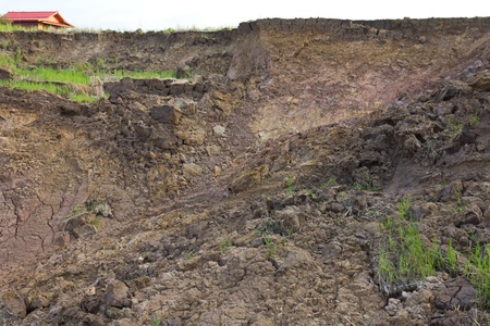 Soil erosion is a residential neighborhood in the countryside 